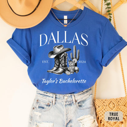 Custom Location Bachelorette Shirt Bachelor Party Shirt Western Bridal Party Shirt Team Bride Shirt