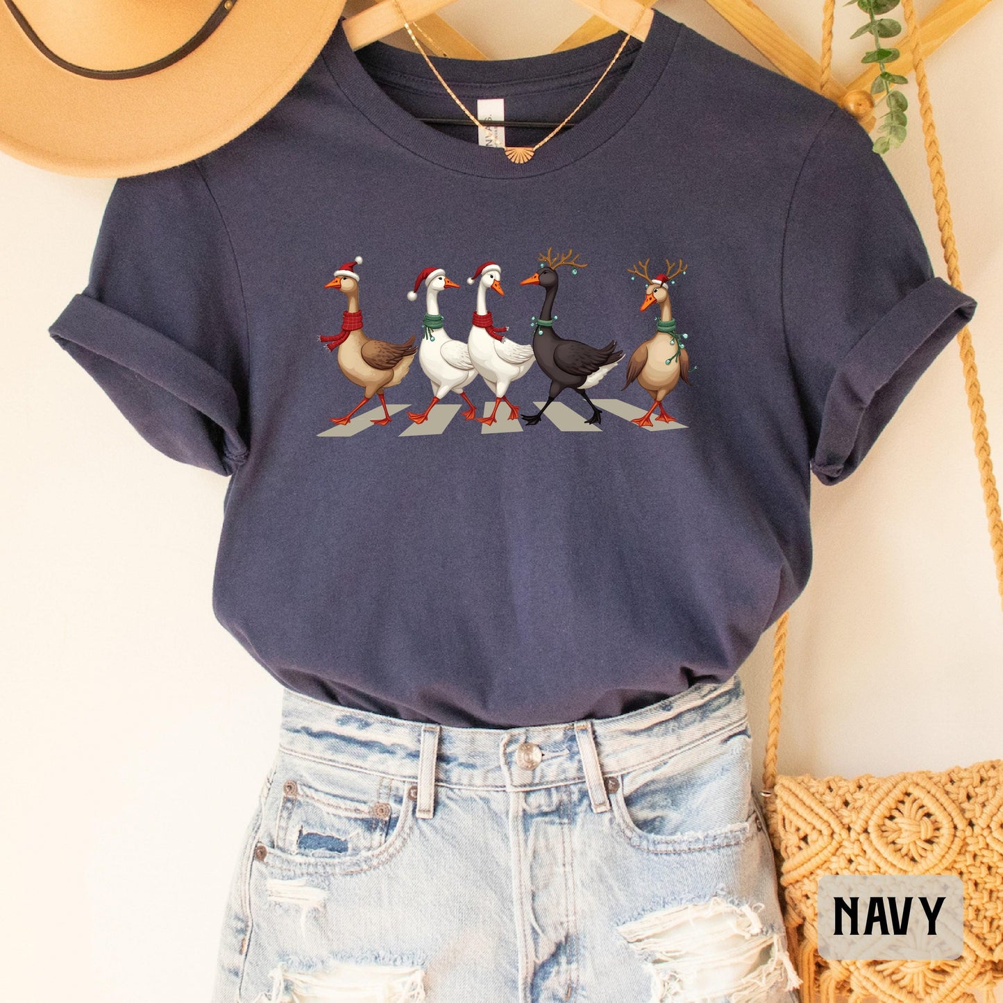 Xmas Ducks Shirt Duck Lover Gift Christmas Lights Shirt Duck Christmas Shirt Women Farmer Shirt for Holiday