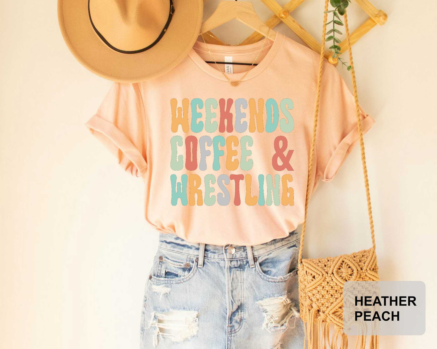 Weekends Coffee And Wrestling Shirt Wrestling Mom T-Shirt Coffee Lover Shirt Sports Mother Shirt