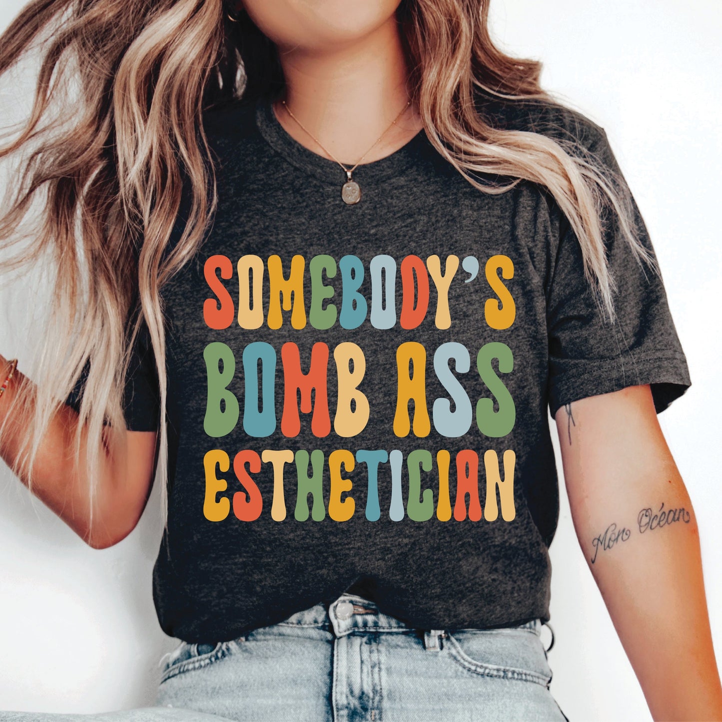 Skinfluencer Shirt Somebody’s Bombass Esthetician Shirt Skin Therapy Expert Shirt Beauty Consultant Shirt