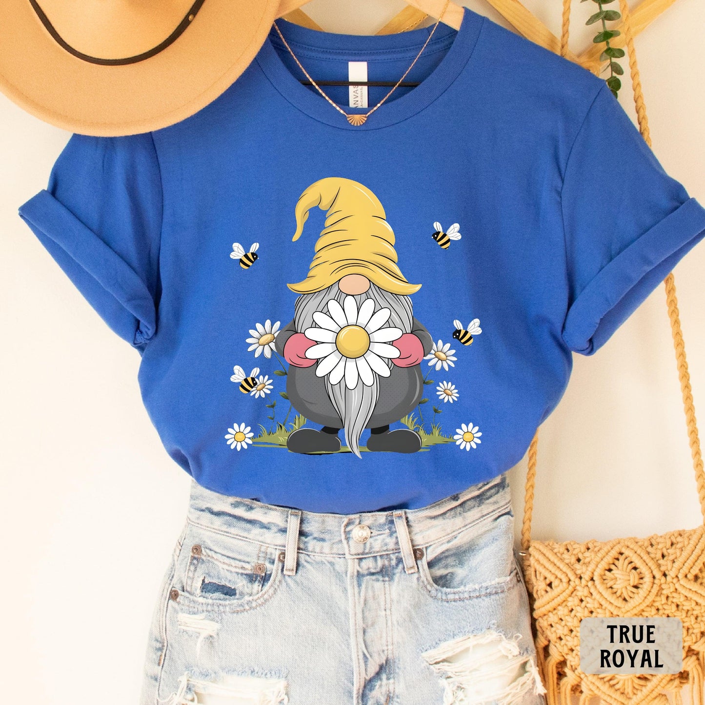 Gnome Daisy Shirt Floral Gnome Shirt Spring Shirt Women Summer Shirt Gnome Flower Shirt