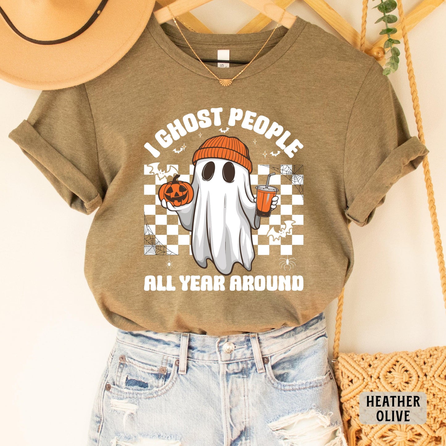 Funny Halloween Shirt I Ghost People All Year Around Shirt Halloween Party Shirt Spooky Vibes Shirt