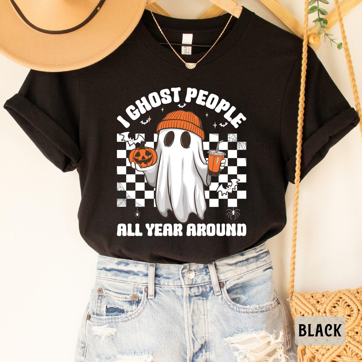 Funny Halloween Shirt I Ghost People All Year Around Shirt Halloween Party Shirt Spooky Vibes Shirt