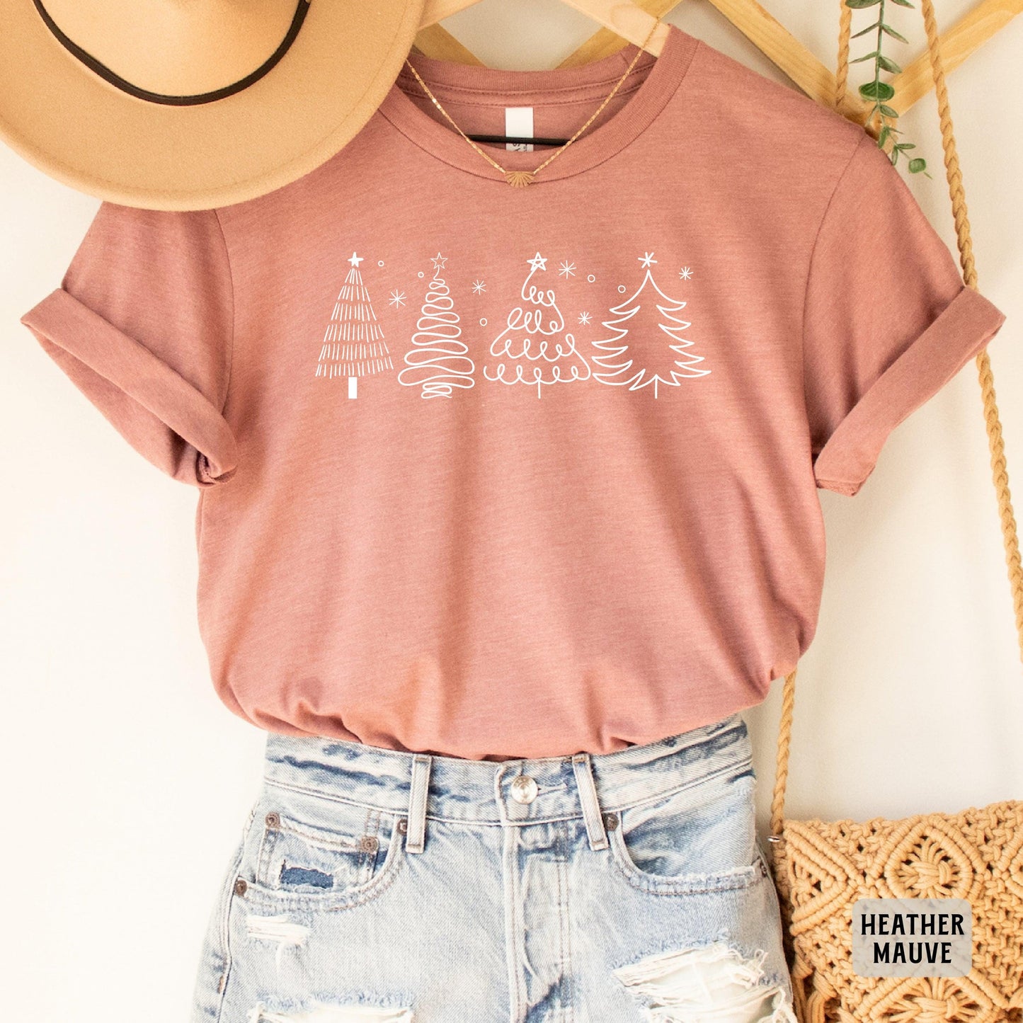 Christmas Trees Shirt Cute Holiday Shirt Merry XMas Shirt Winter Shirt Christmas Gift New Year Shirt