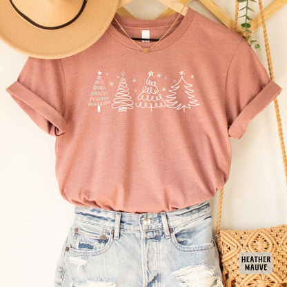 Christmas Trees Shirt Cute Holiday Shirt Merry XMas Shirt Winter Shirt Christmas Gift New Year Shirt