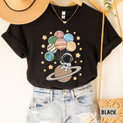 Astronaut Planet Balloon Shirt Spaceman Planets Shirt Space Reading Shirt Astronaut Family Shirt