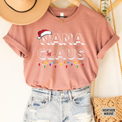 Nana Claus Christmas Shirt Family Claus Shirt Grandma Xmas Gift Grandmother Holiday Shirt