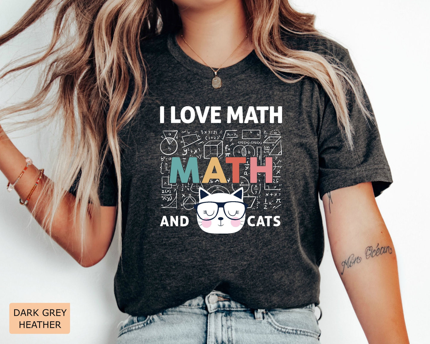 Math Lover Shirt I Love Math and Cats Shirt Funny Math Teacher Shirt Cat Mom Shirt Mathematics Shirt