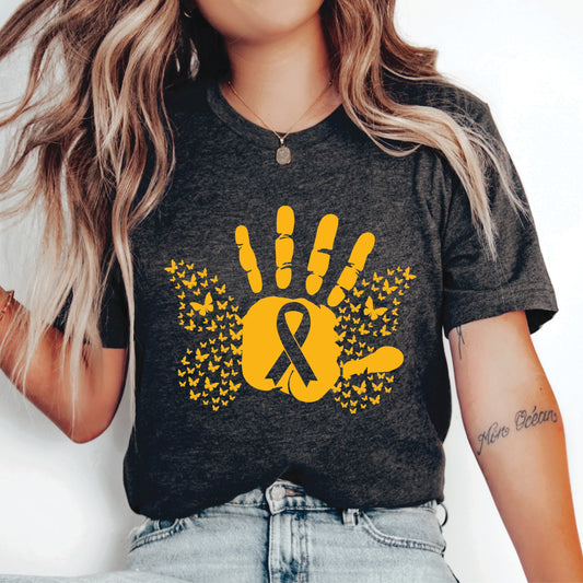 Cancer Survivor Shirt Cancer Ribbon Hand Shirt Cancer Awareness Shirt Motivational Shirt Breast Cancer Woman Fighter Shirt