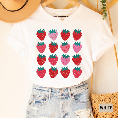 Strawberries Shirt Women Farmer Shirt Botanical Garden Shirt Summer Fruit Shirt