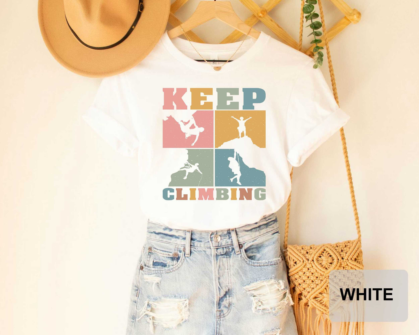 Keep Climbing Rock Climbing Shirt Gifts for Climber Climb Lover Shirt Outdoor Hikling Shirt