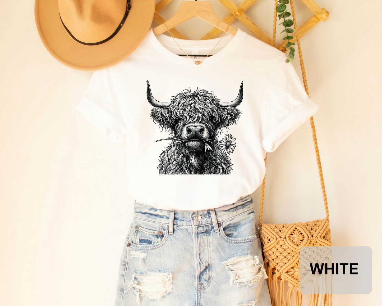 Floral Highland Cow Shirt Heifer Lover Shirt Country Shirt Farm Life Shirt Cowgirl Shirt