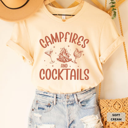 Funny Camping Shirt Campfires And Cocktails Shirt Adventure Shirt Camp Lover Gift Summer Shirt