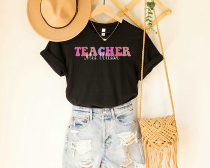 Custom Teacher Name Shirt, Personalized Teacher Shirt for Women