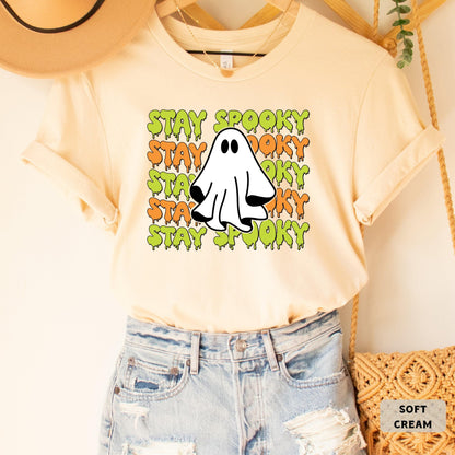 Stay Spooky Shirt Womens Halloween Shirt Cute Ghost Shirt Spooky Season Shirt Fall Shirt