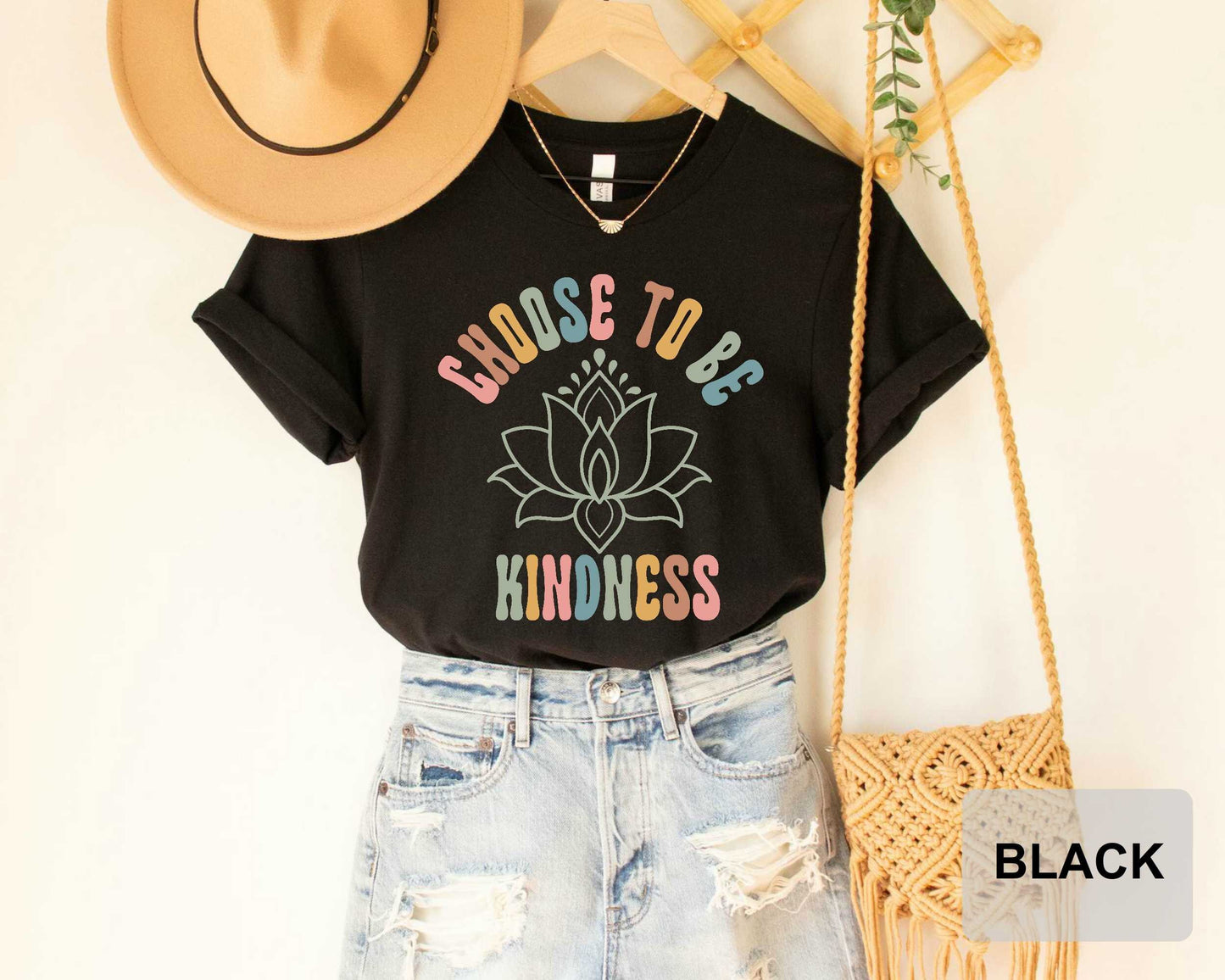 Choose to Be Kindness Lotus Flower Shirt Positive Thought Mental Health Positive Shirt Inspirational Shirt