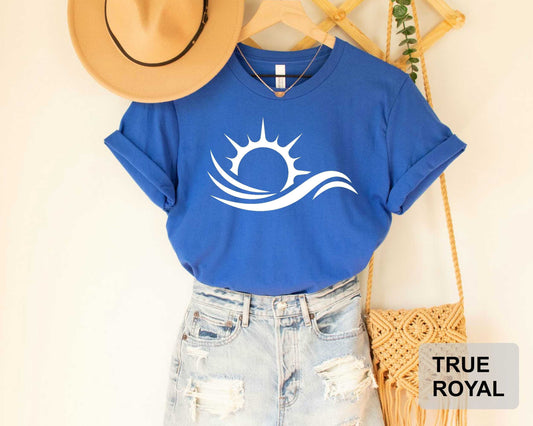 Ice Blue Sun Wave Shirt Waves Shirt Ocean Shirt Positive Vibes Happiness Nature Sea Shirt