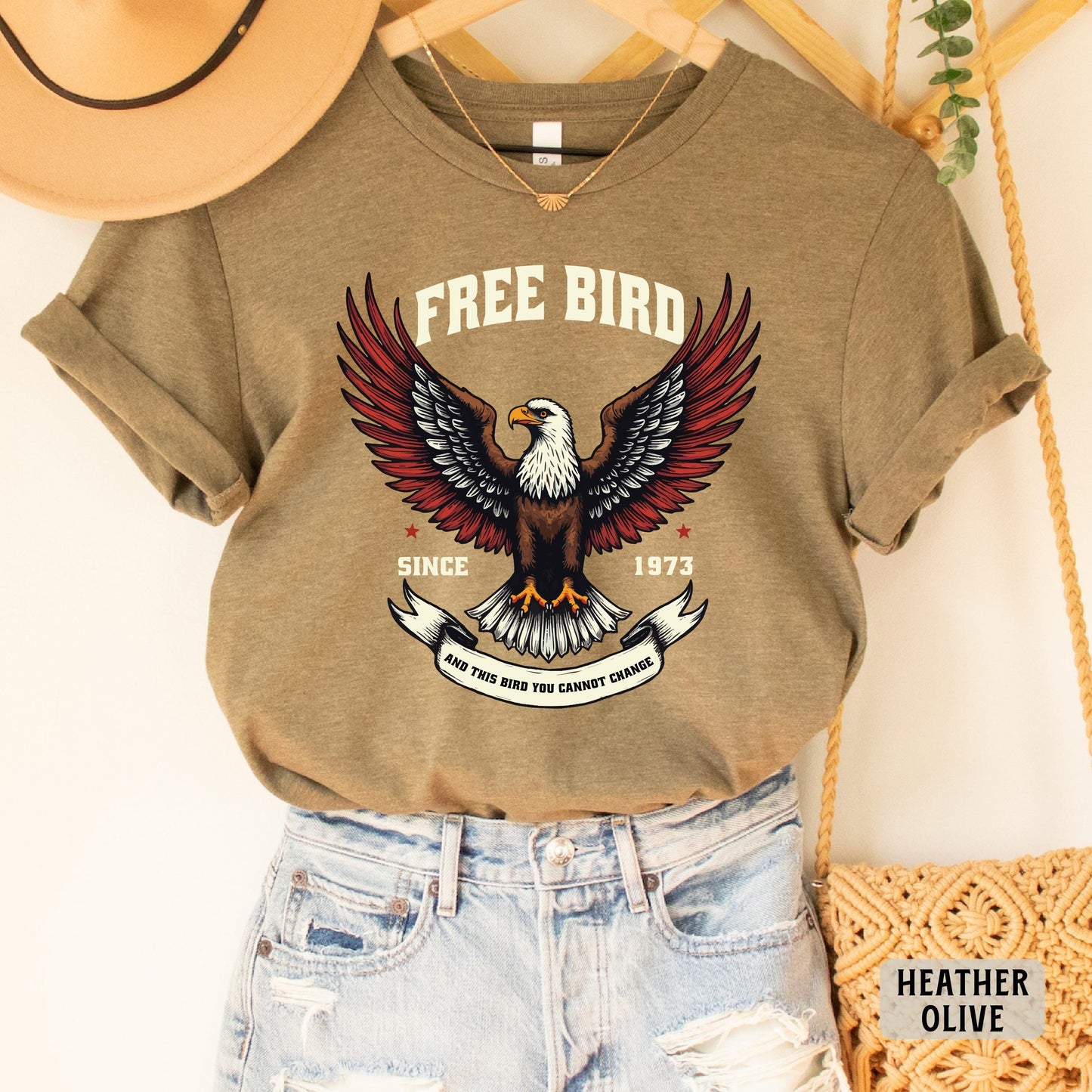 Free Bird Shirt America 1973 Shirt Rock Lover Shirt Independence Day Shirt Retro Music Shirt