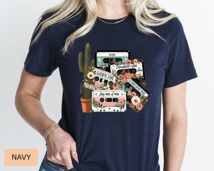 Country Music Cassettes Shirt Western 90s Vintage Music Shirt Cowgirl Shirt Vintage Inspired Concert Shirt