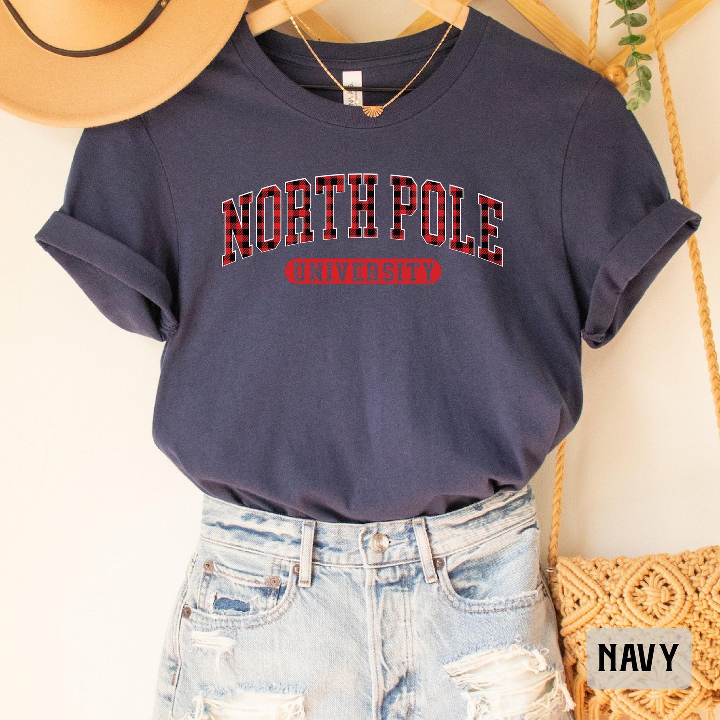 North Pole University Shirt Christmas College Shirt Christmas Season Shirt Holiday Shirt Christmas Party Shirt