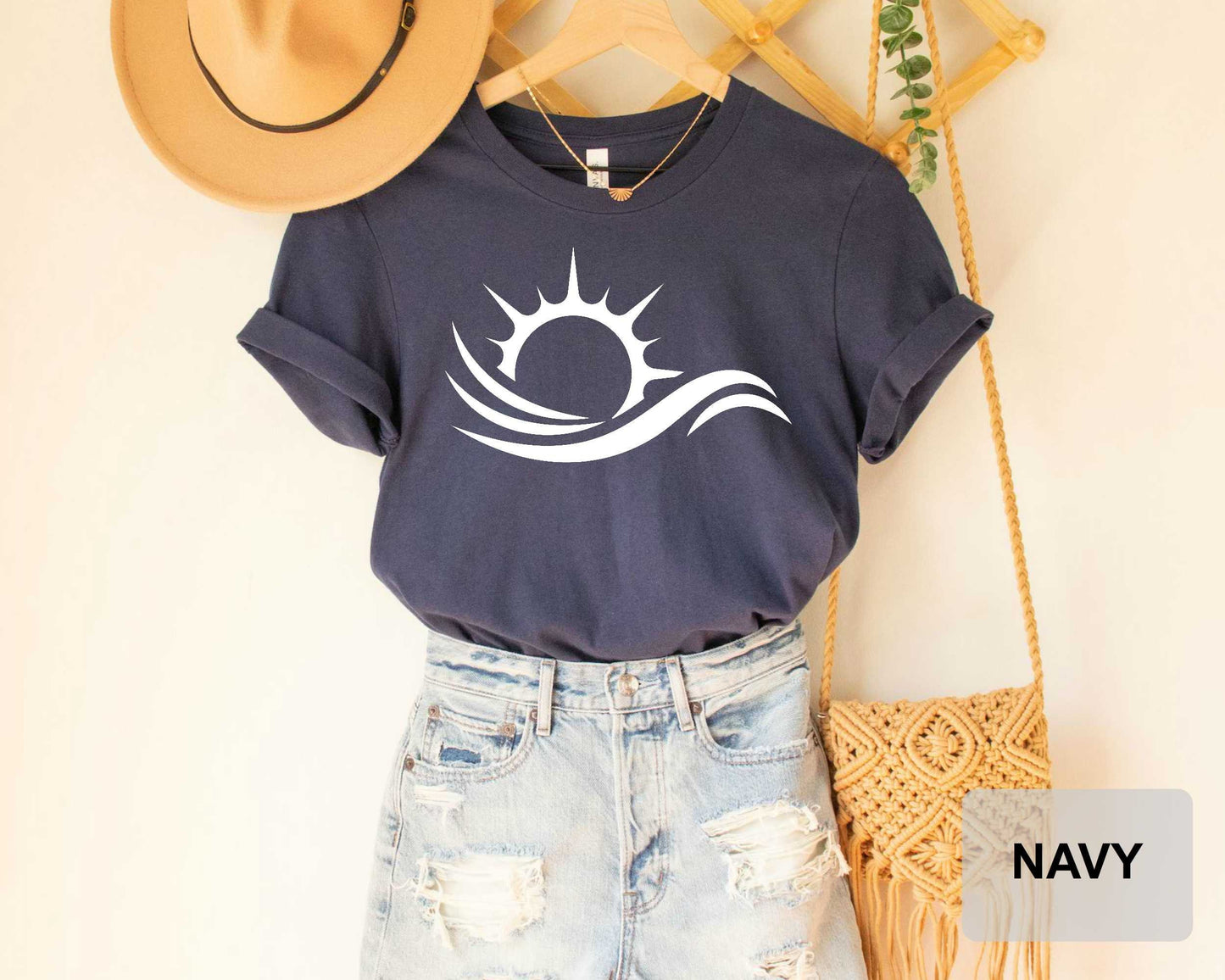 Ice Blue Sun Wave Shirt Waves Shirt Ocean Shirt Positive Vibes Happiness Nature Sea Shirt