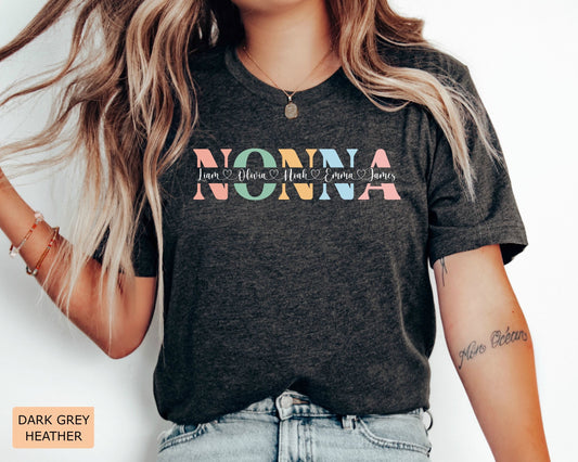 Custom Nonna Shirt Nonna Mothers Day Gift Promoted to Nonna Shirt Personalized Nonna Shirt with Names