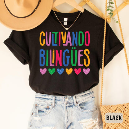 Cultivando Bilingües Shirt Maestra Shirt Bilingual Teacher Shirt Dual Language Shirt Spanish Teacher Shirt