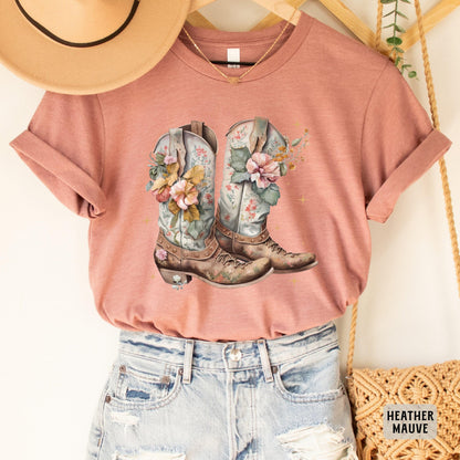 Cowgirl Boots Shirt Country Shirt Western Boots Shirt Country Concert Shirt Rodeo Shirt