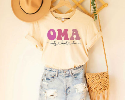 OMA T Shirt for Grandma  Custom Oma with Kids Names Shirt Gift For Oma