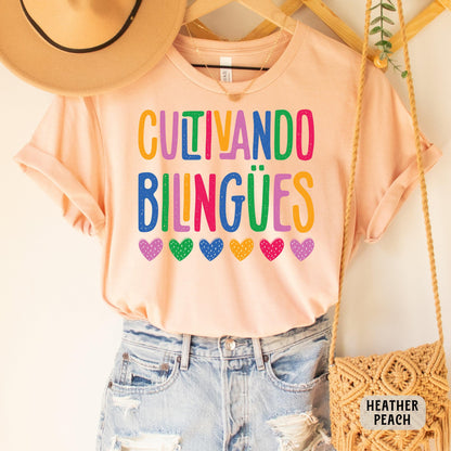 Cultivando Bilingües Shirt Maestra Shirt Bilingual Teacher Shirt Dual Language Shirt Spanish Teacher Shirt