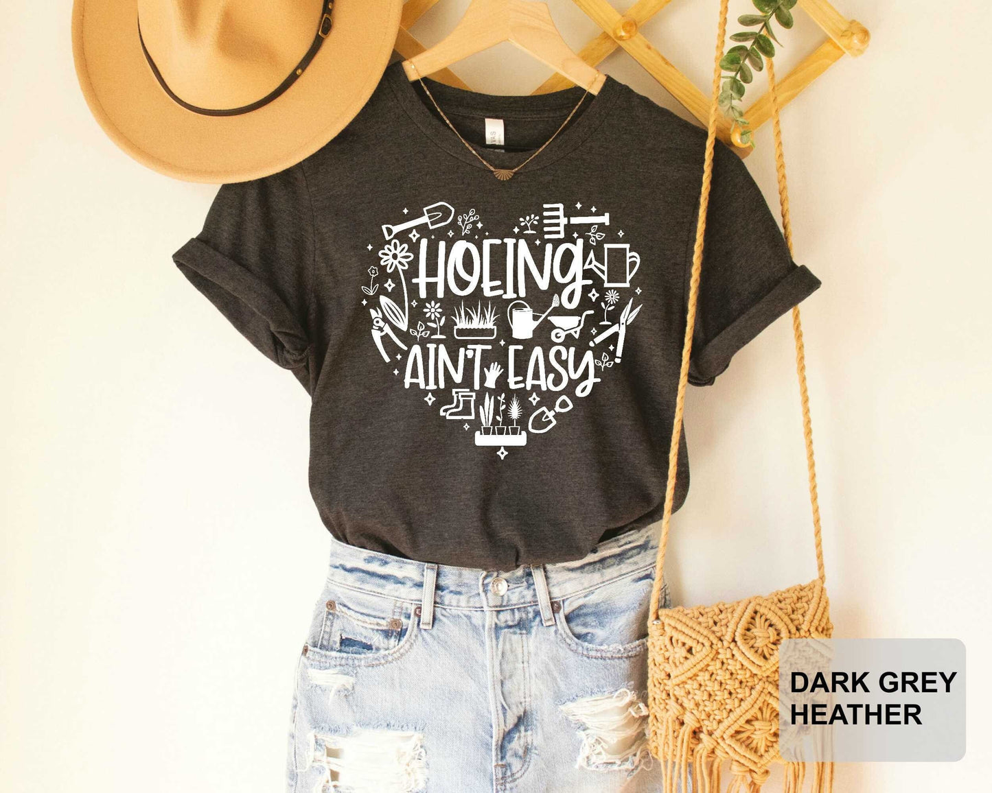 Gardener Shirt Hoeing Ain't Easy Plant Lover Shirt Farmer Shirt Botanical Shirt Gardening Shirt