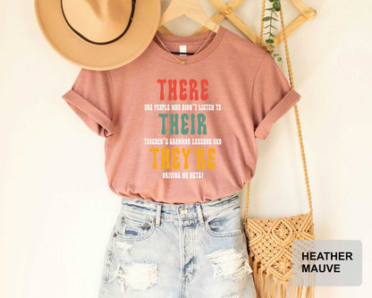 Funny Grammar Shirt For Teacher There Their They're Shirt English Teacher Gift Grammar Shirt