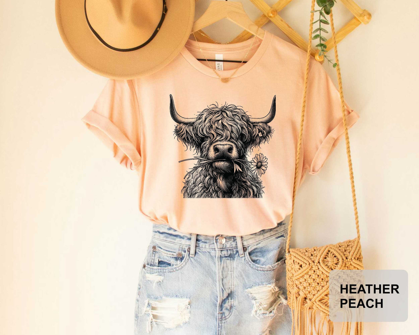 Floral Highland Cow Shirt Heifer Lover Shirt Country Shirt Farm Life Shirt Cowgirl Shirt
