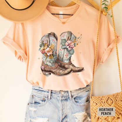 Cowgirl Boots Shirt Country Shirt Western Boots Shirt Country Concert Shirt Rodeo Shirt