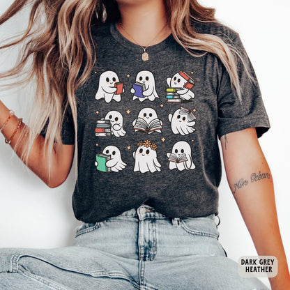 Teacher Ghost Halloween Shirt Librarian Halloween Shirt Cute Book Nerd Gift Halloween School Shirt