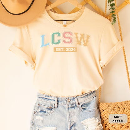 Custom LCSW Shirt Licensed Clinical Social Worker Shirt Personalized LCSW Shirt New Social Worker Est 2024 Shirt