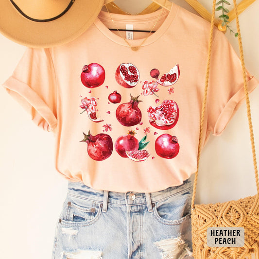 Pomegranate Shirt Cottagecore Botanical Shirt Farmers Market Gardening Gift Pomegranate Lover Shirt