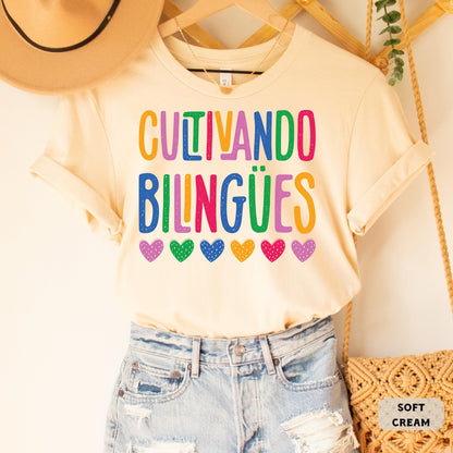 Cultivando Bilingües Shirt Maestra Shirt Bilingual Teacher Shirt Dual Language Shirt Spanish Teacher Shirt