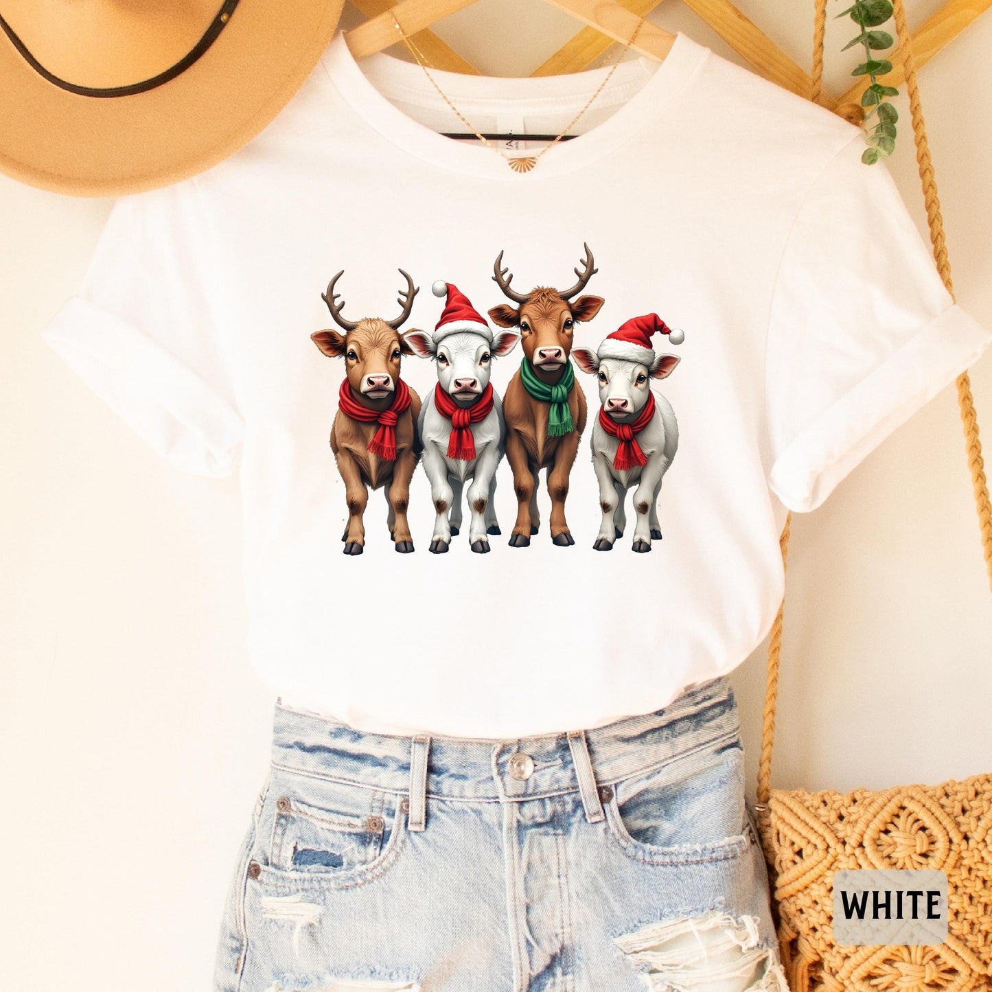 Funny Christmas Cows Shirt Cow Santa Shirt Christmas Family Shirt Western Xmas Gift Cow Lover Farmer Shirt