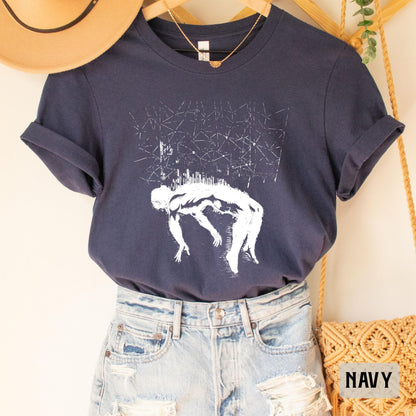 Retro Dark Art Shirt Body Falling From Sky Shirt Washed Relaxed Shirt Skeleton Shirt Gothic Shirt