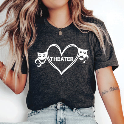 Women Theater Shirt Theater Lover Heart Shirt Broadway Shirt Gift for Actress Drama Teacher Shirt