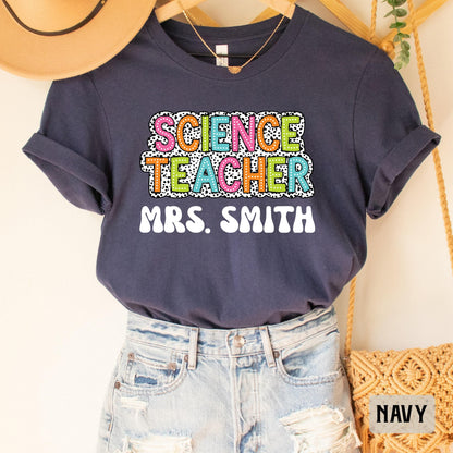 Custom Science Teacher Shirt Personalized Name Scientist Shirt Women Science Lover Shirt