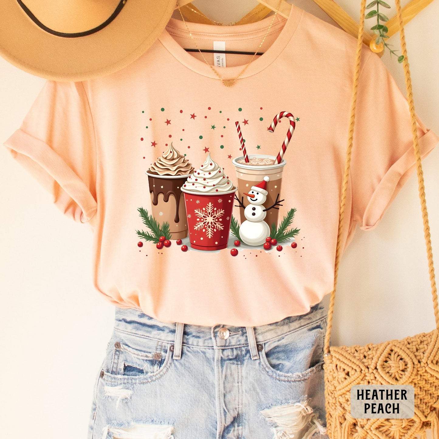 Christmas Hot Cocoa Shirt Xmas Coffee Shirt Christmas Party Shirt  Hot Chocolate Crew Shirt Retro Christmas Shirt