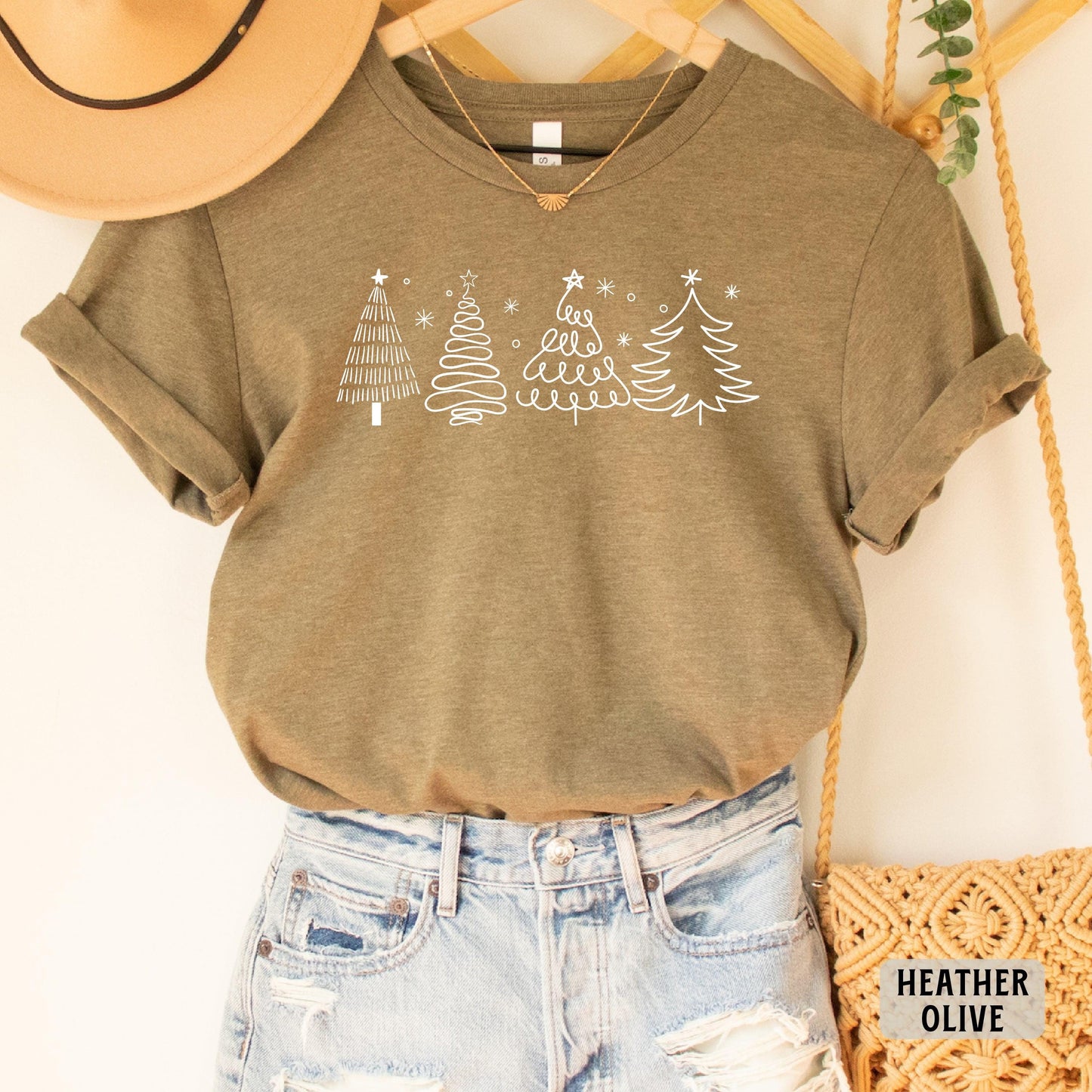 Christmas Trees Shirt Cute Holiday Shirt Merry XMas Shirt Winter Shirt Christmas Gift New Year Shirt