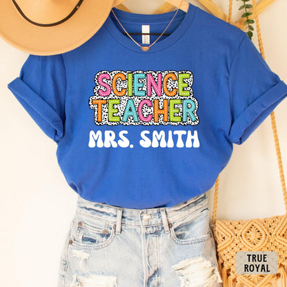 Custom Science Teacher Shirt Personalized Name Scientist Shirt Women Science Lover Shirt