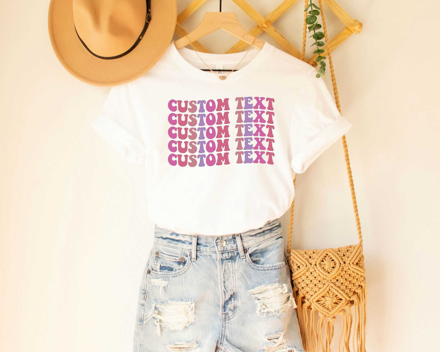 Custom Text Shirt, Retro Personalized Text Shirt