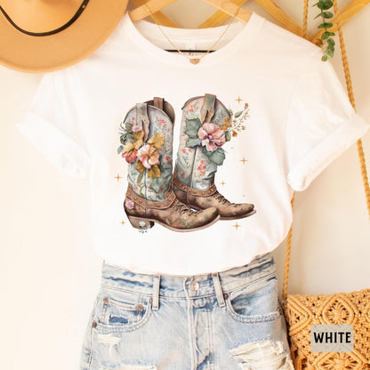 Cowgirl Boots Shirt Country Shirt Western Boots Shirt Country Concert Shirt Rodeo Shirt