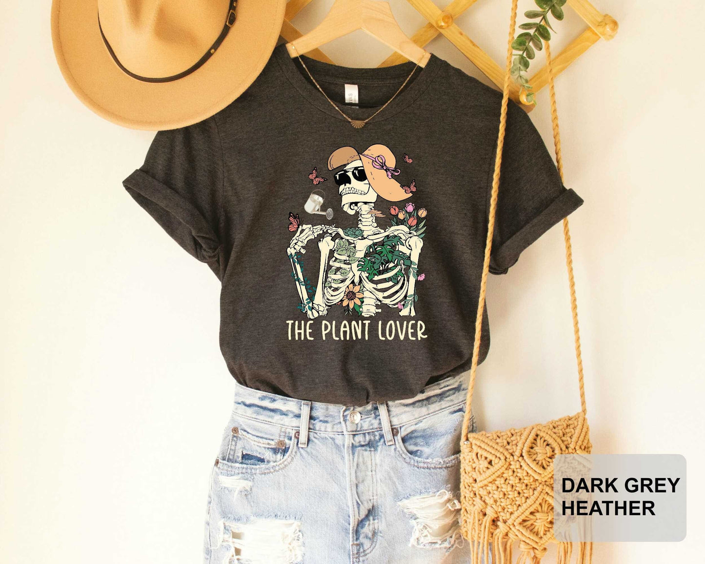 The Plant Lover Shirt Skeleton Graphic Shirt Plant Lady Gift Plant Mom Shirt Gardening Shirt