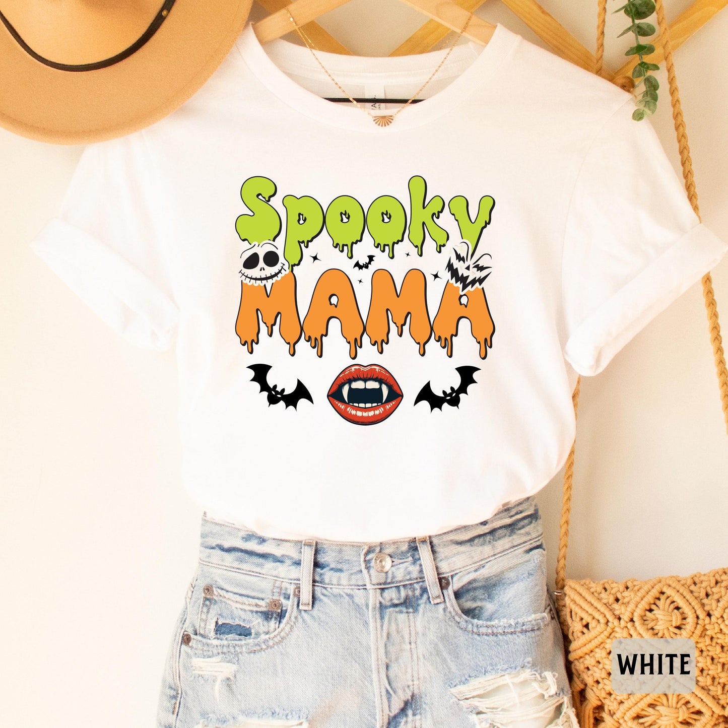 Spooky Mama Shirt Halloween Mom Shirt Spooky Season Shirt Mama Halloween Shirt Spooky Vibes Shirt