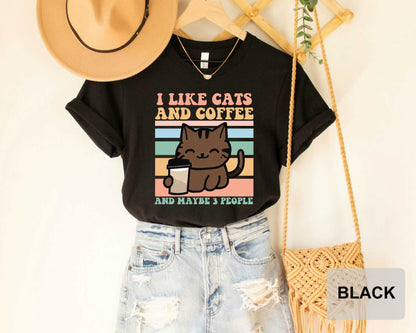 I Like Cats And Coffee Shirt Coffee Lover Shirt Funny Cat Shirt Cat Mom Gift Cat Lover Shirt